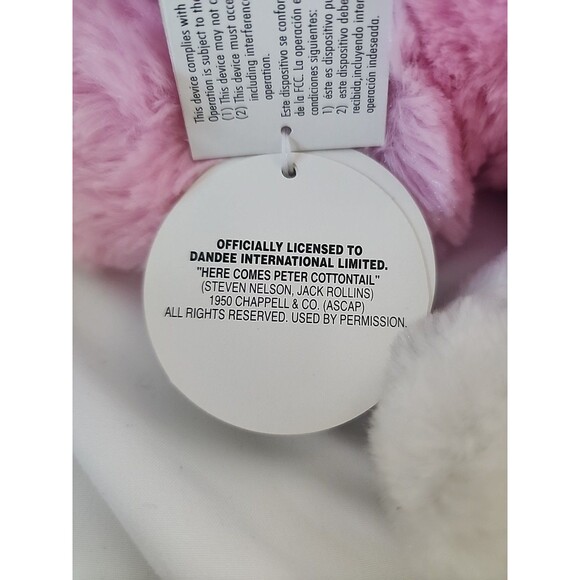 Dan Dee Singing Animated Plush Bunny Rabbit Pink Lights Peter Cottontail Easter - Picture 10 of 10